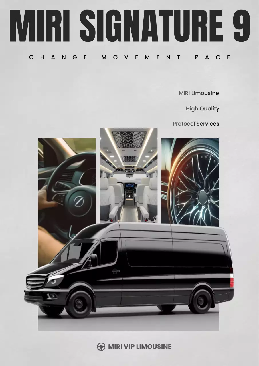 Quảng cáo xe limousine hiện đại màu đen