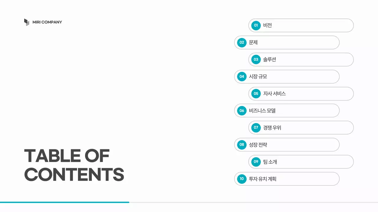 흰색 미니멀 비즈니스 기획서 IR