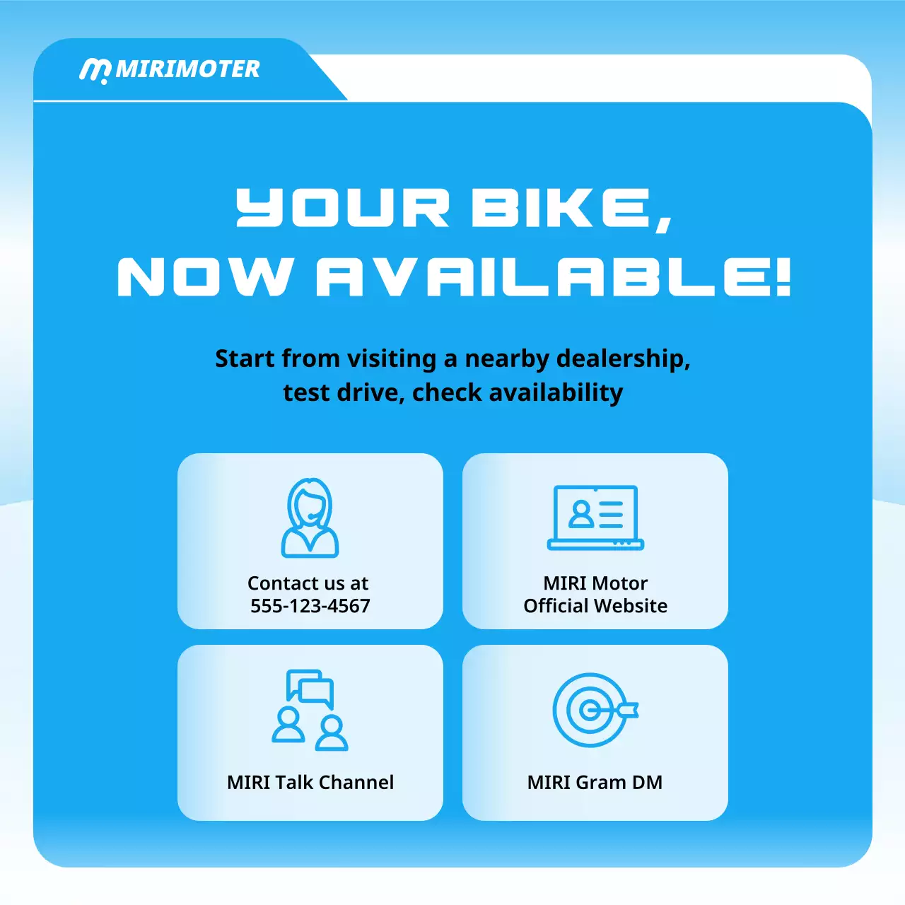 blue modern motorcycle promotion