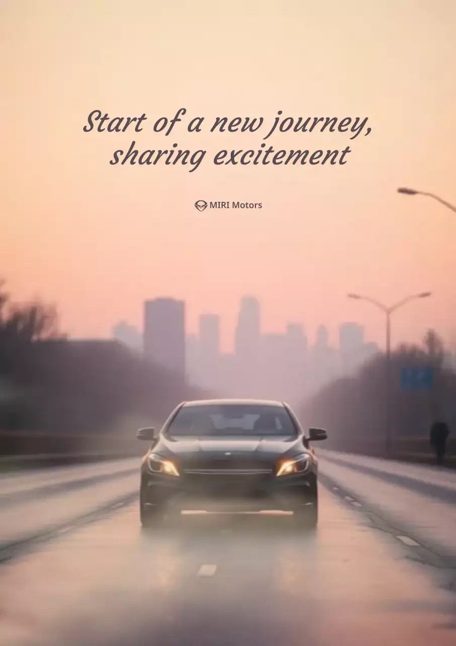 iklan mobil modern berwarna merah muda