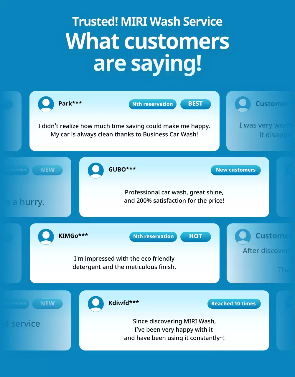 iklan cuci mobil modern berwarna biru