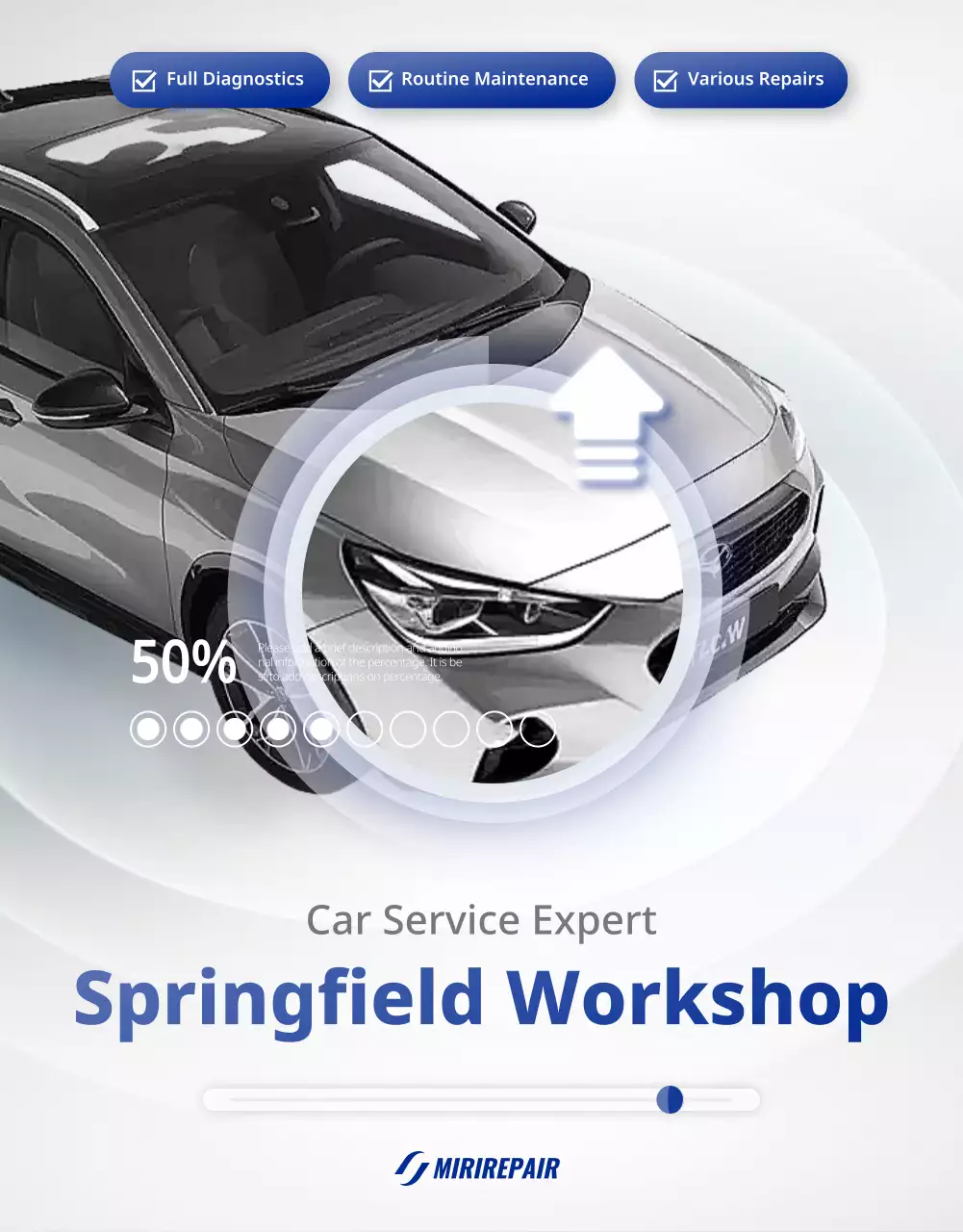 promosi layanan mobil modern abu-abu