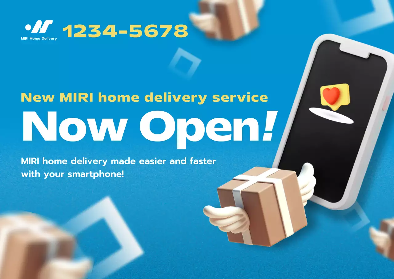 blue modern delivery advertisement