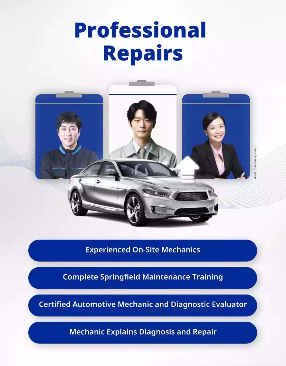 promosi layanan mobil modern abu-abu