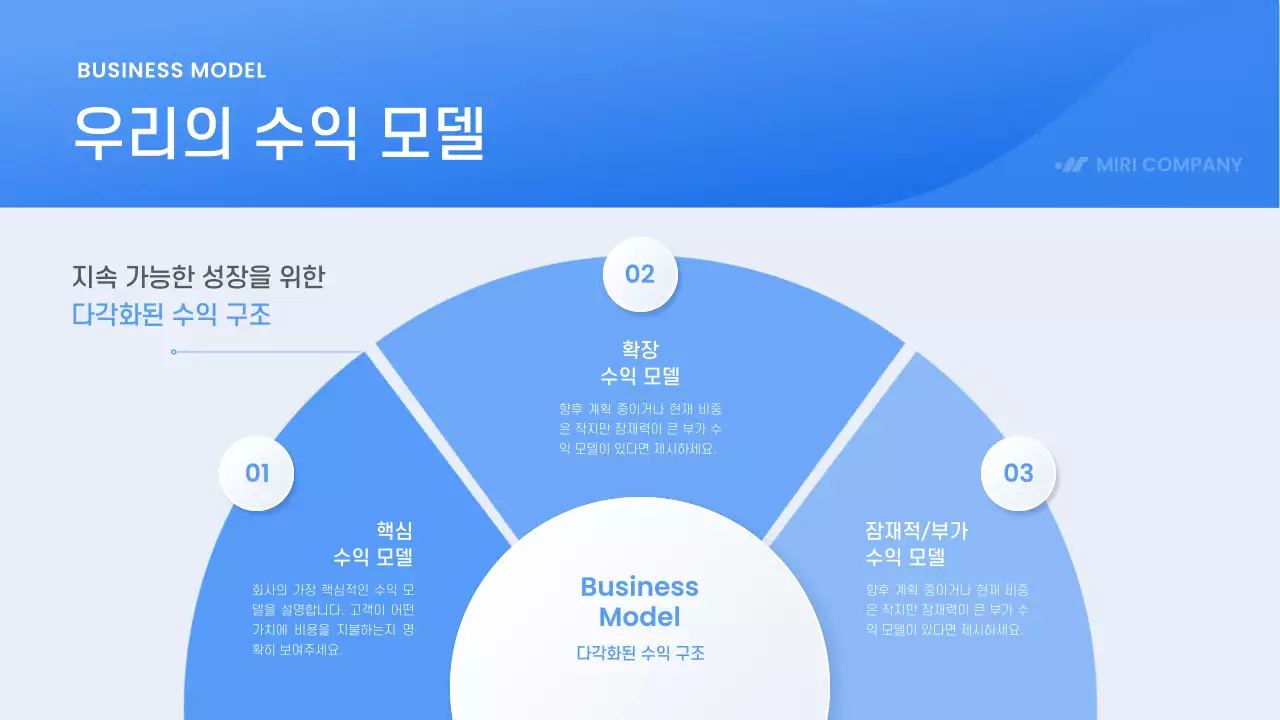 파랑 모던 비즈니스 기획서 IR