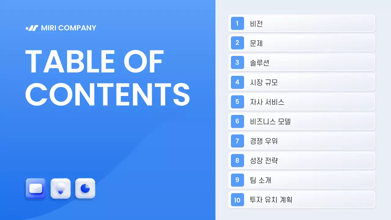 파랑 모던 비즈니스 기획서 IR