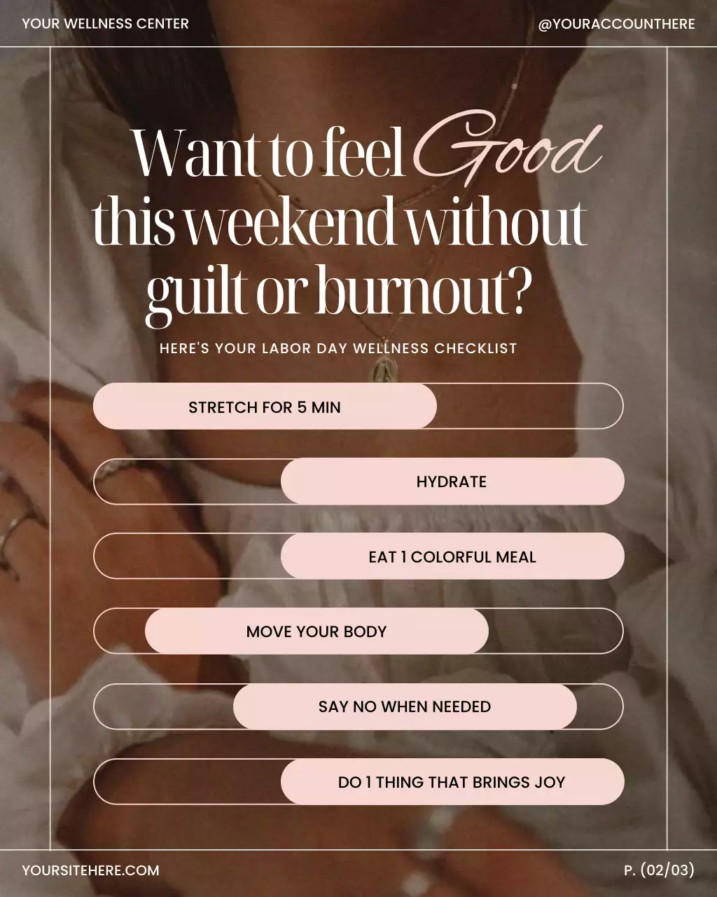 Beige Elegant Wellness Checklist Instagram Post