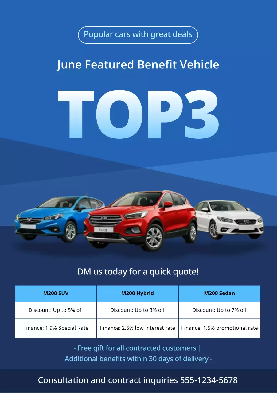 promosi mobil modern biru