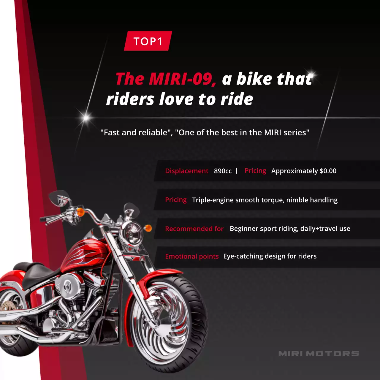 red modern motorcycle promotion