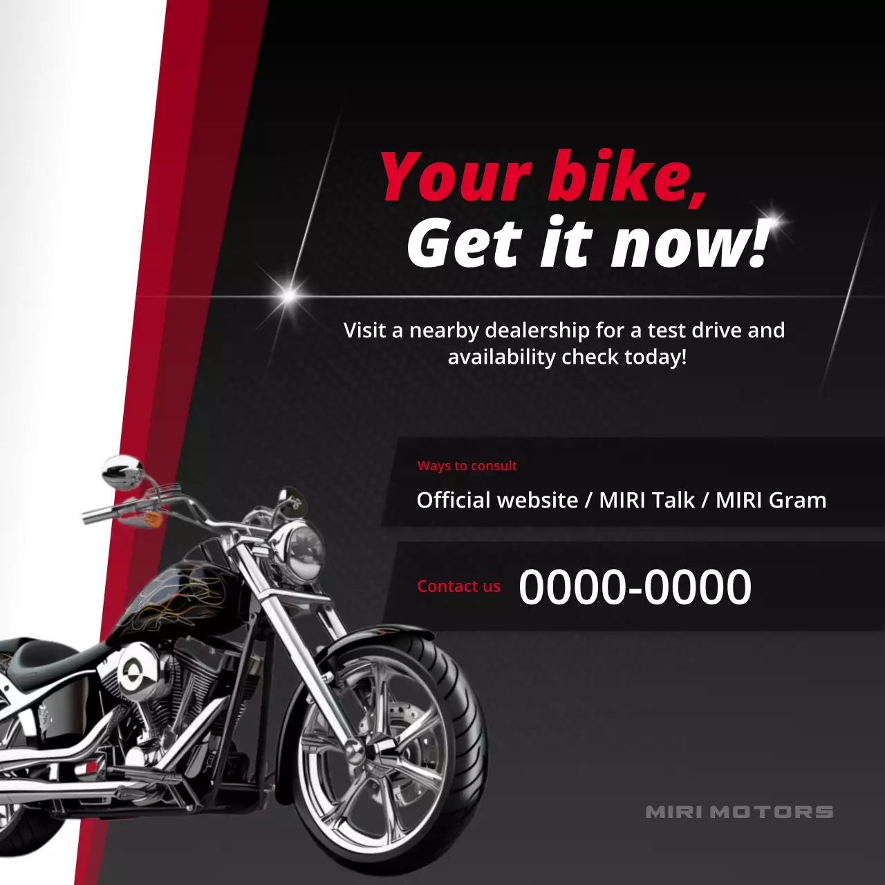 red modern motorcycle promotion