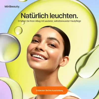Farbenfrohe, moderne Hautpflegewerbung