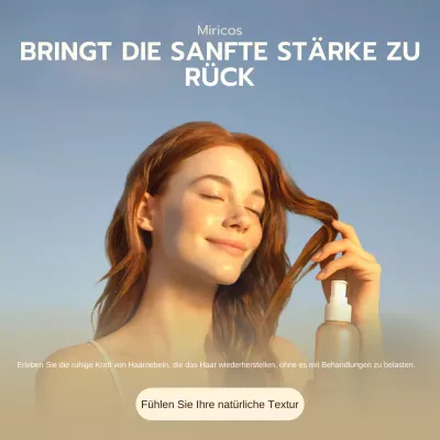 Werbung für ein ruhiges, modernes Haarprodukt