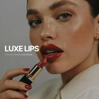 Werbung für roten, eleganten Lippenstift