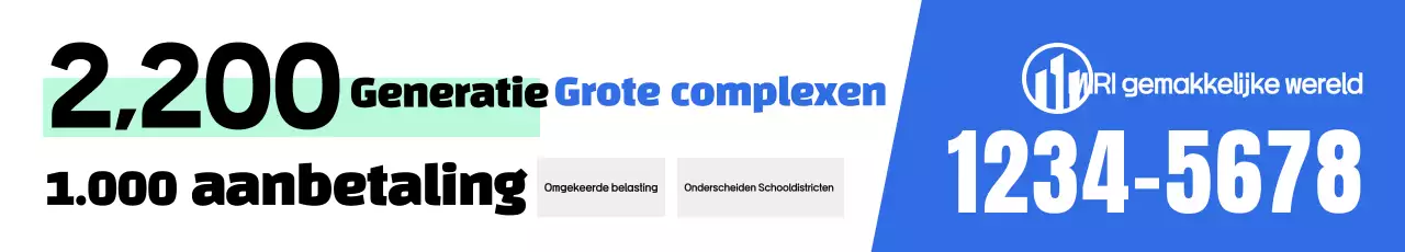 Blauwe moderne vastgoedadvertentie