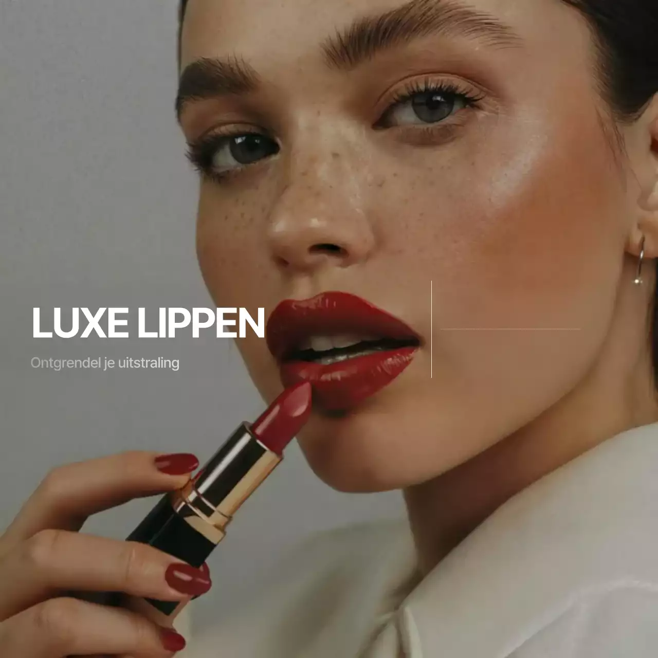 Advertentie voor rode elegante lippenstift