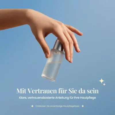 Blaue Minimal-Hautpflegewerbung