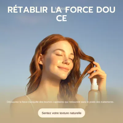 Publicité pour un produit capillaire Calm Modern