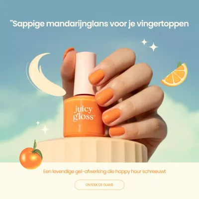Oranje Trendy Nagel Advertentie