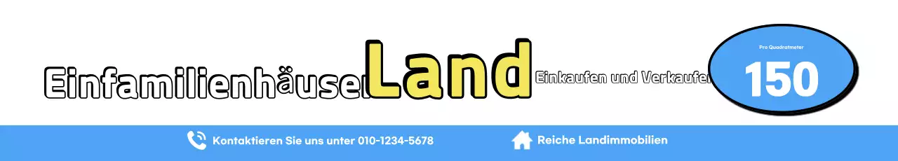 Blaue Grundimmobilie-Anzeige