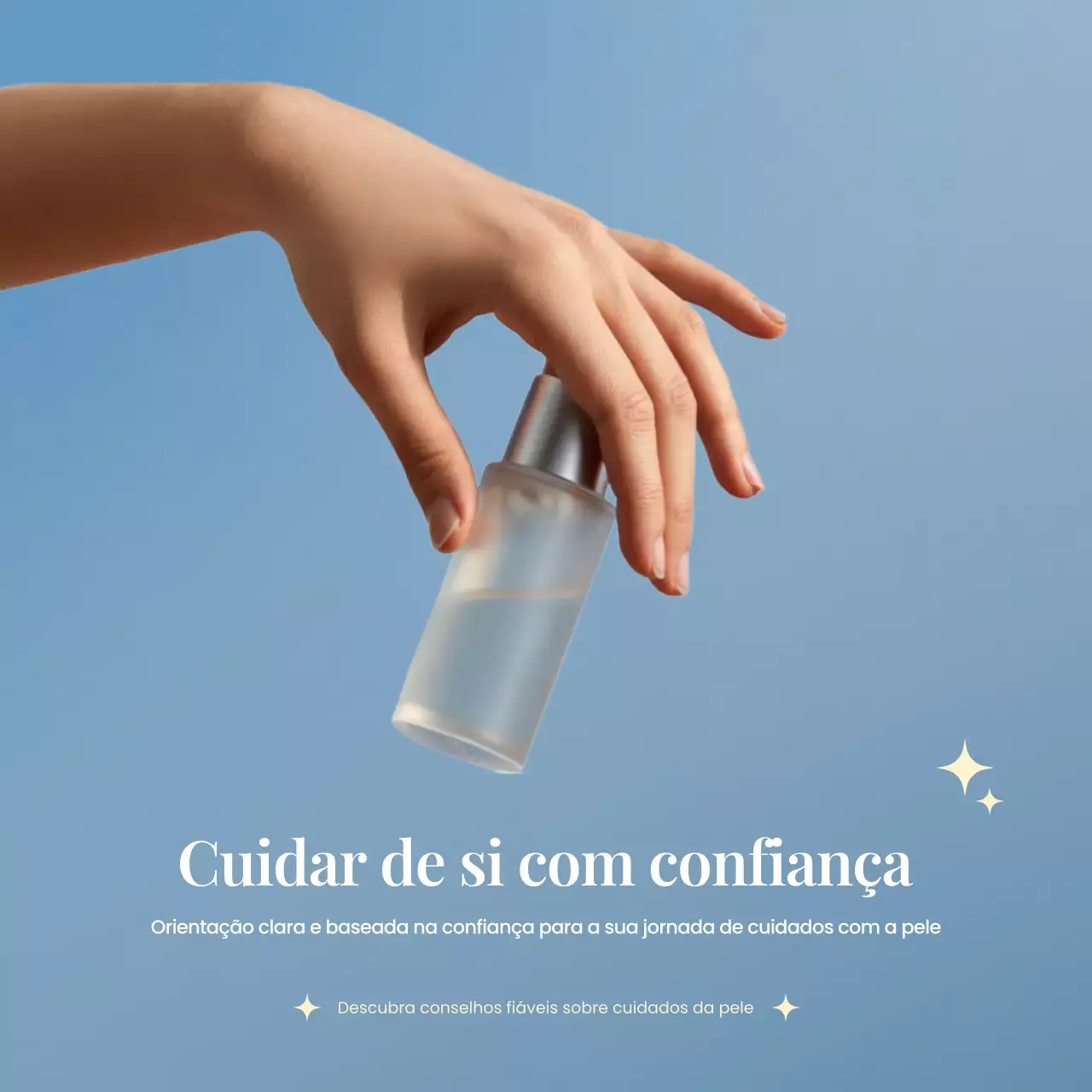 Anúncio de cuidados com a pele minimalista azul
