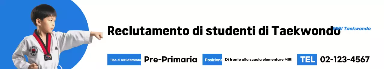 Reclutamento Blue Simple Taekwondo