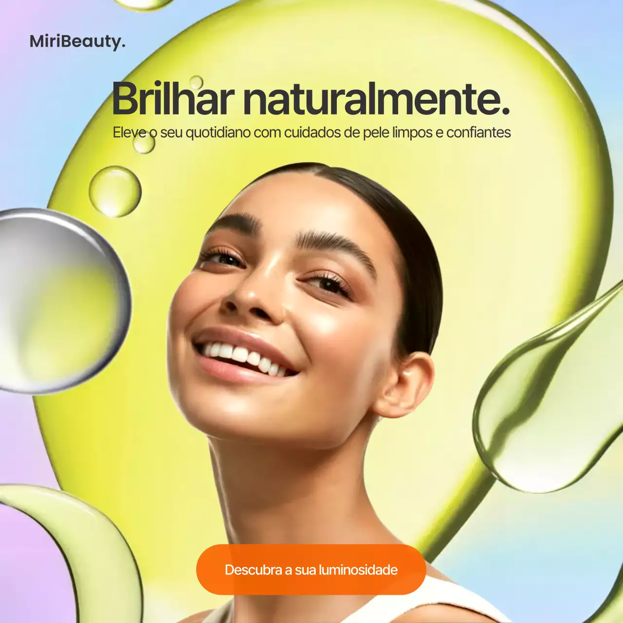 Anúncio colorido e moderno de cuidados com a pele
