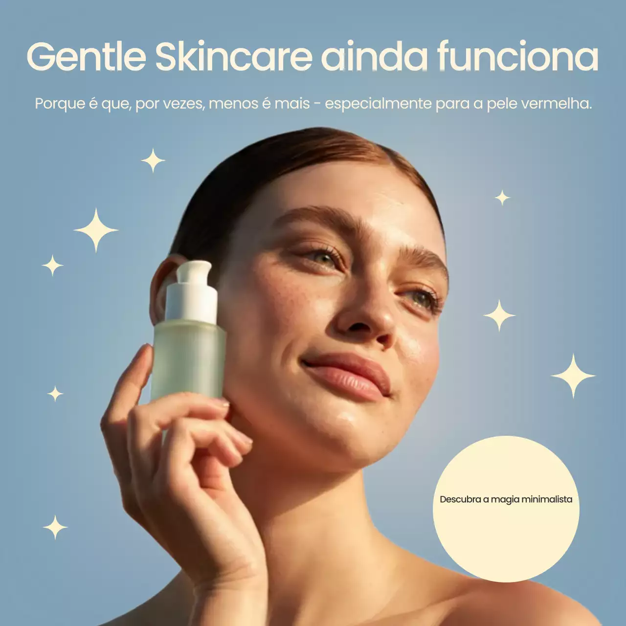 Anúncio de cuidados com a pele minimalista azul