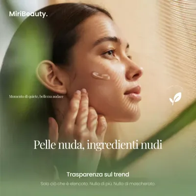 Pubblicità per la cura della pelle minima, biologica e verde