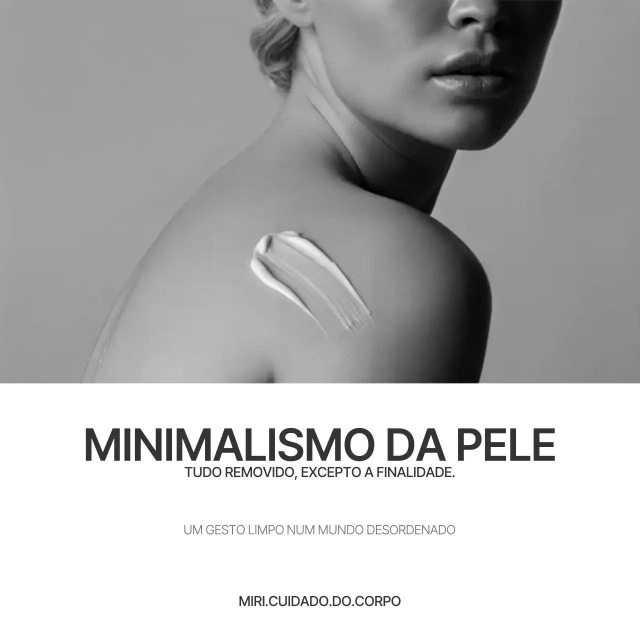 Anúncio de cuidados com a pele minimalistas da Mono
