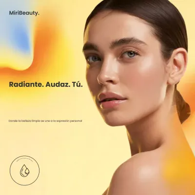 Anuncio de belleza moderna amarilla