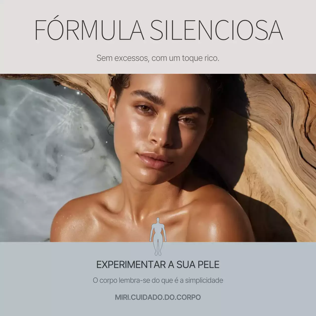 Promoção de cuidados com a pele minimalista bege