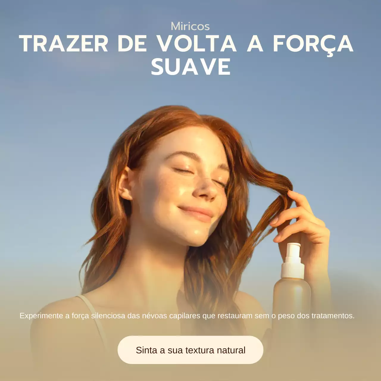 Anúncio de produto para cabelos modernos e calmos