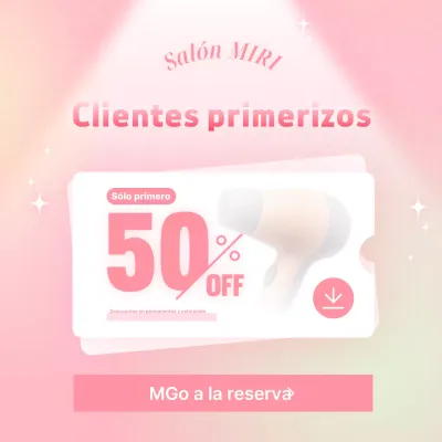 Descuento en salón de belleza Pink Simple