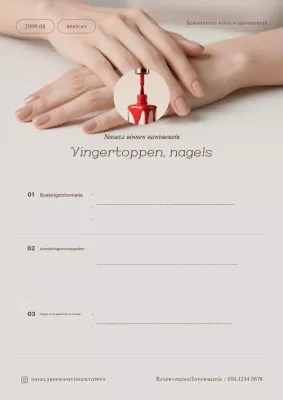 Beige moderne nagelreserveringsgids