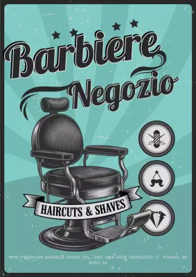 Pubblicità di un barbiere vintage alla menta