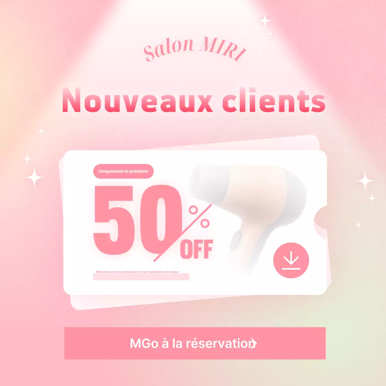 Remise sur le salon de beauté Pink Simple
