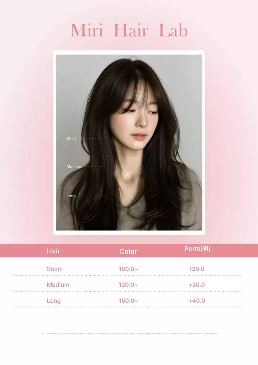 Bảng giá kiểu tóc hiện đại màu hồng