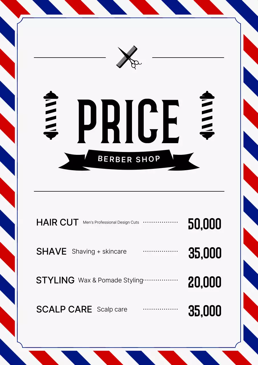 Bảng giá cắt tóc Blue Vintage