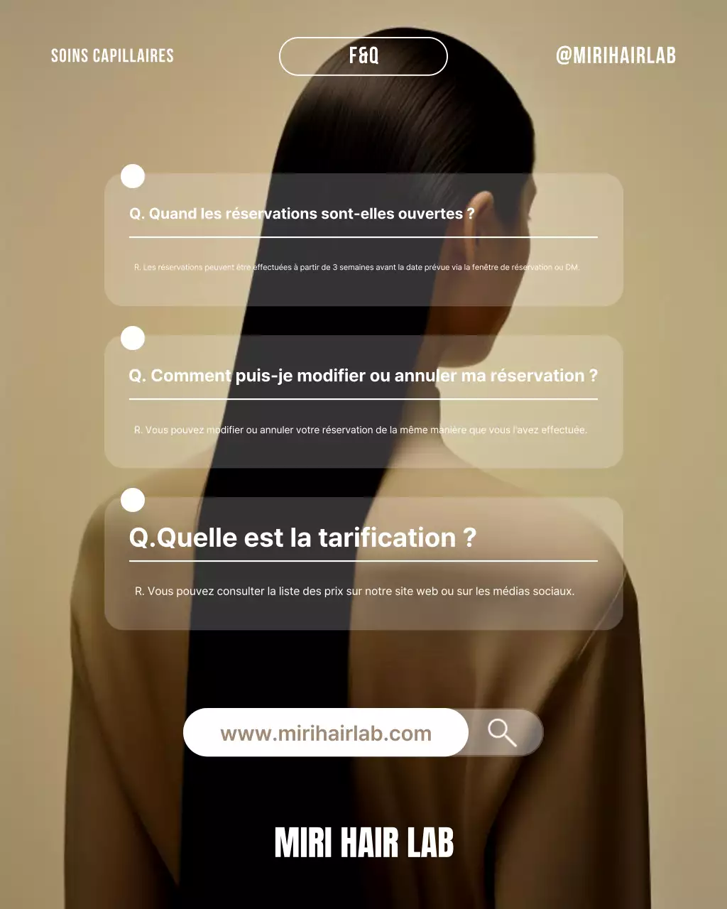 Publicité pour les soins capillaires modernes beiges