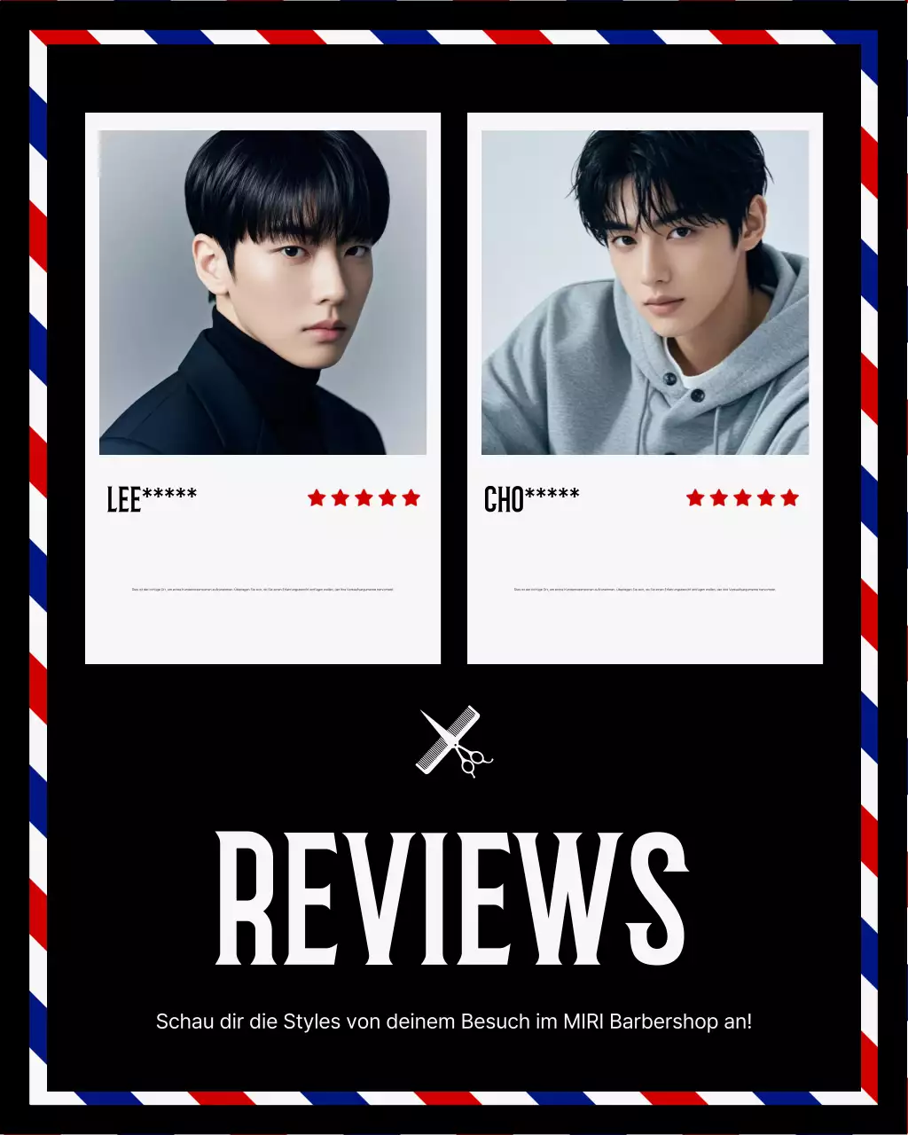 Graue moderne Barbershop-Werbung