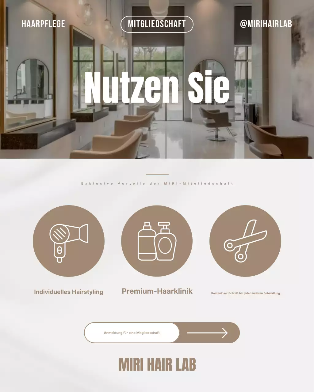 Beige Modern Haircare Werbung