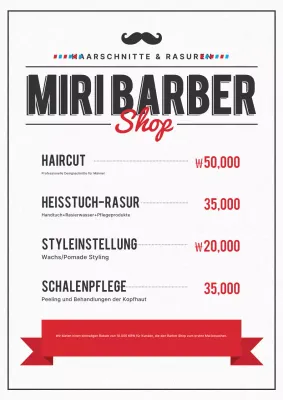 Black Simple Beauty Salon Menü