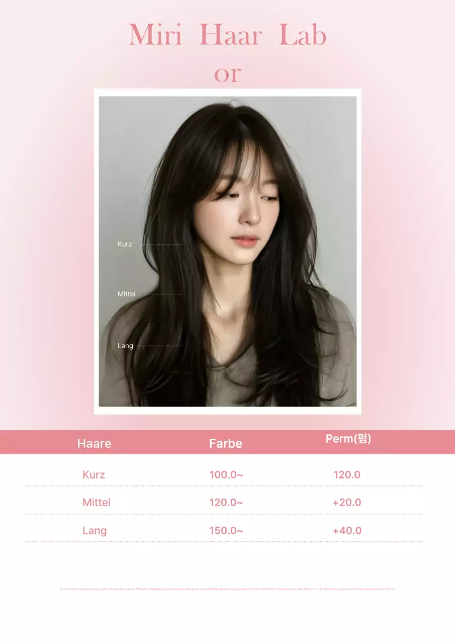 Preisführer für moderne Frisuren in Pink