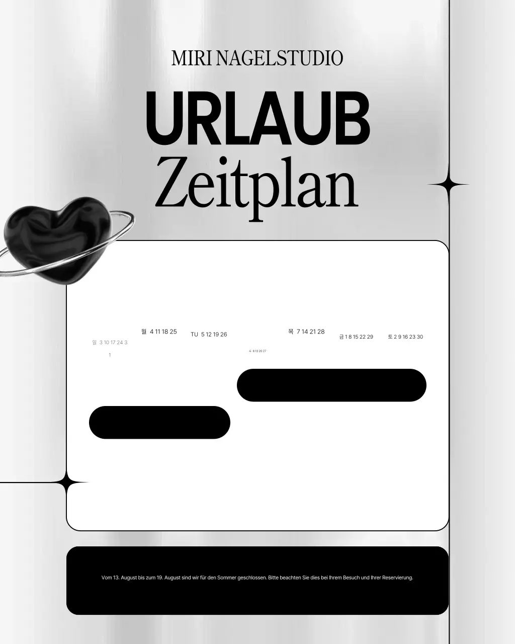 Schwarz-weiße moderne Nailart-Werbung