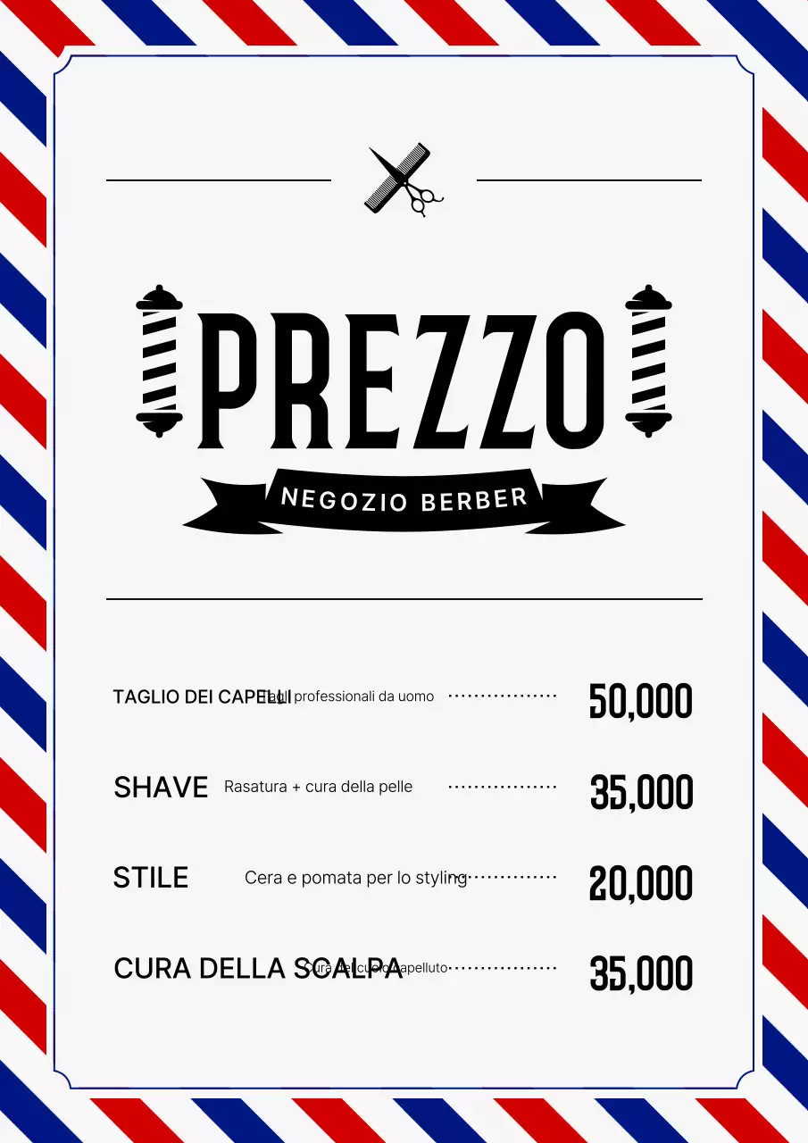 Guida ai prezzi del barbiere Blue Vintage