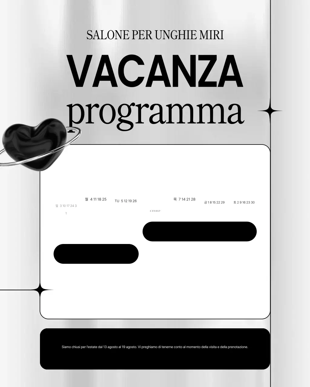 Promozione nail art moderna in bianco e nero