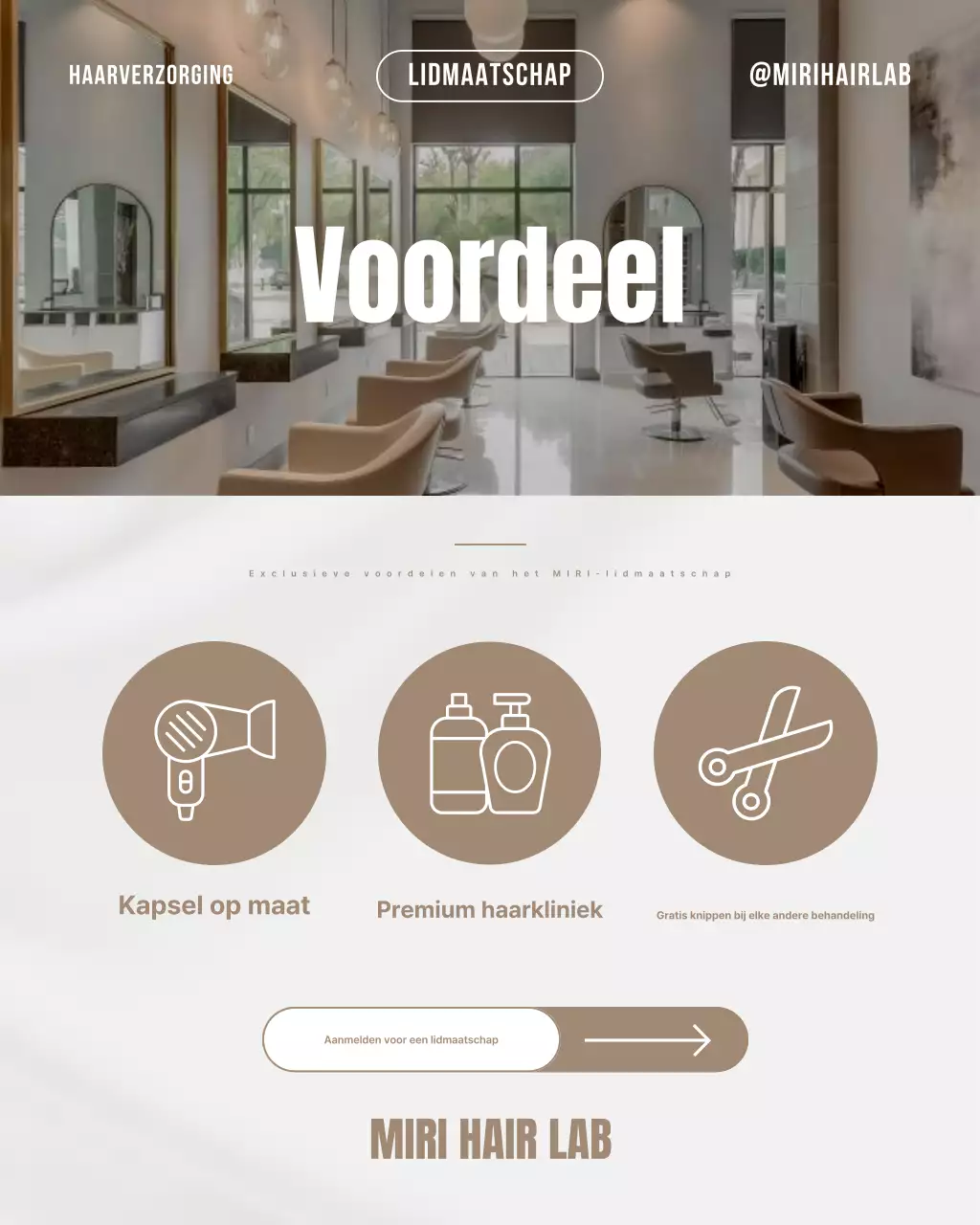 Beige moderne haarverzorgingsadvertentie