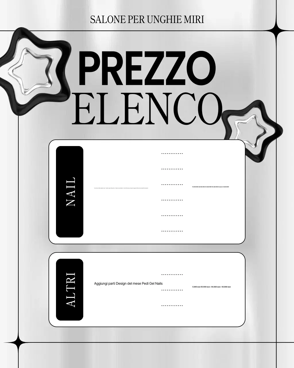 Promozione nail art moderna in bianco e nero