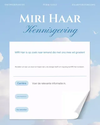 Werving personeel Sky Blue Modern Beauty Salon