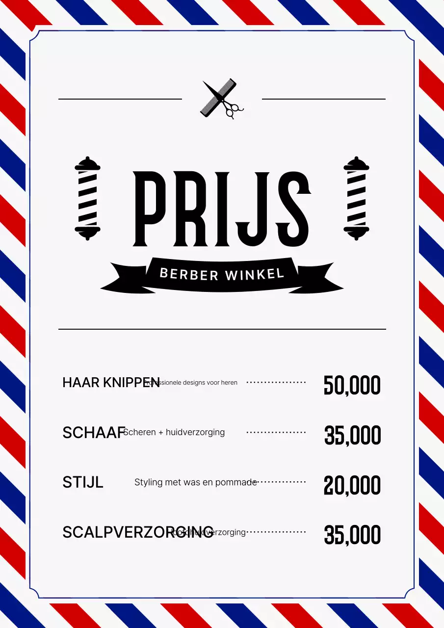 Blauwe Vintage Barbershop Prijsgids